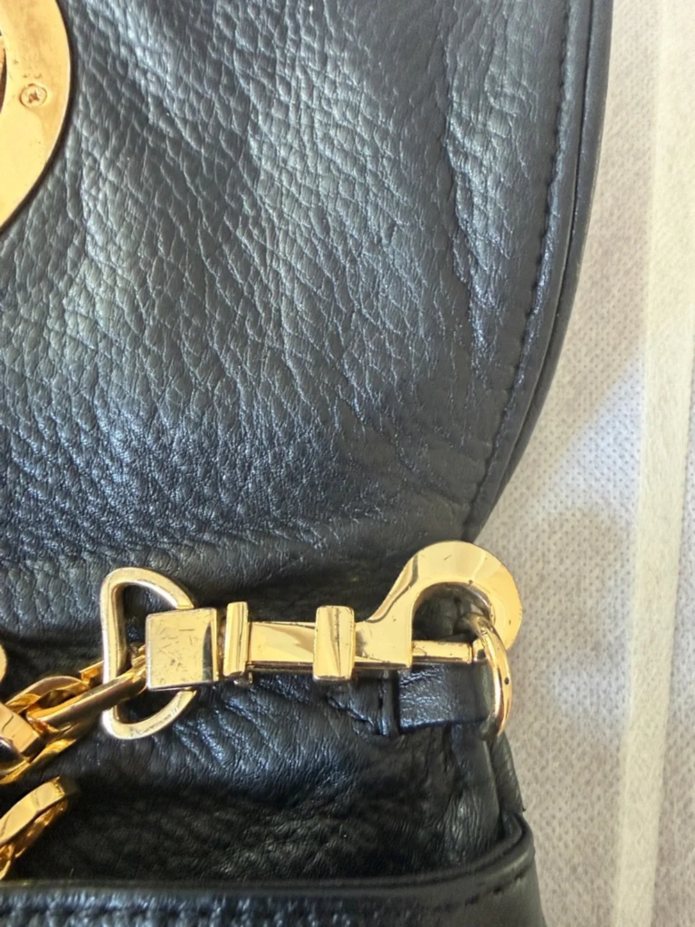 Tory Burch Amanda Convertible Black Pebble Leather Clutch/Crossbody